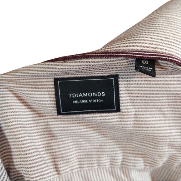 7Diamonds Melange Stretch Origins Long Sleeve Button-front Shirt Work Men's XXL - Picture 7 of 7